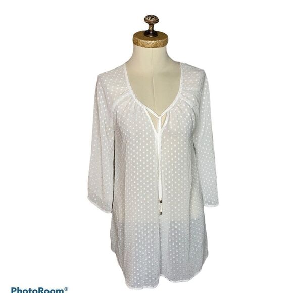 Rachel Zoe Maternity‎ Long Blouse Cover-Up White S - Picture 1 of 7